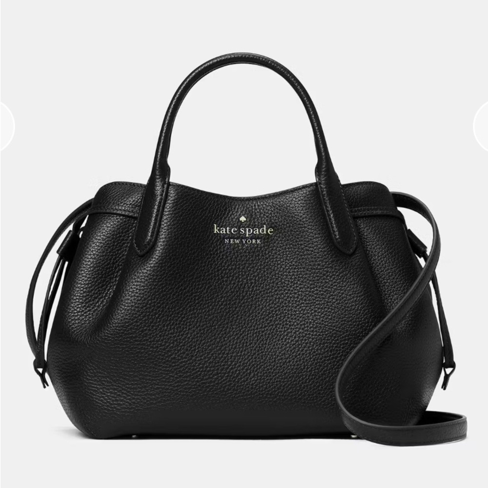 Kate Spade Small Dumpling Style Black Pebbled Leather Satchel